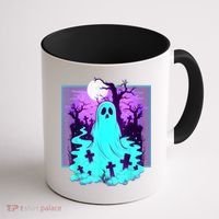 Ghost Graveyard Pastel Goth Cute Spooky Halloween Aesthetic Coffee Mug thumb 1