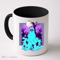 Ghost Graveyard Pastel Goth Cute Spooky Halloween Aesthetic Coffee Mug thumb 0