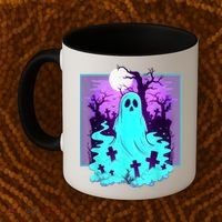 Ghost Graveyard Pastel Goth Cute Spooky Halloween Aesthetic Coffee Mug thumb 2