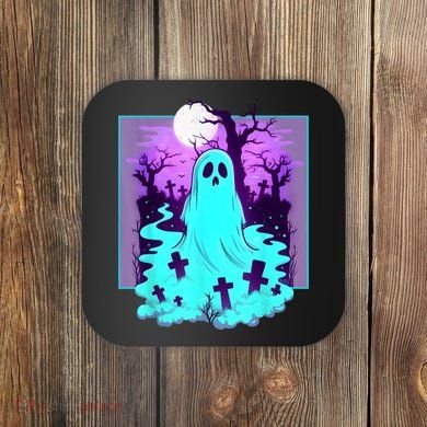 Ghost Graveyard Pastel Goth Cute Spooky Halloween Aesthetic Coaster