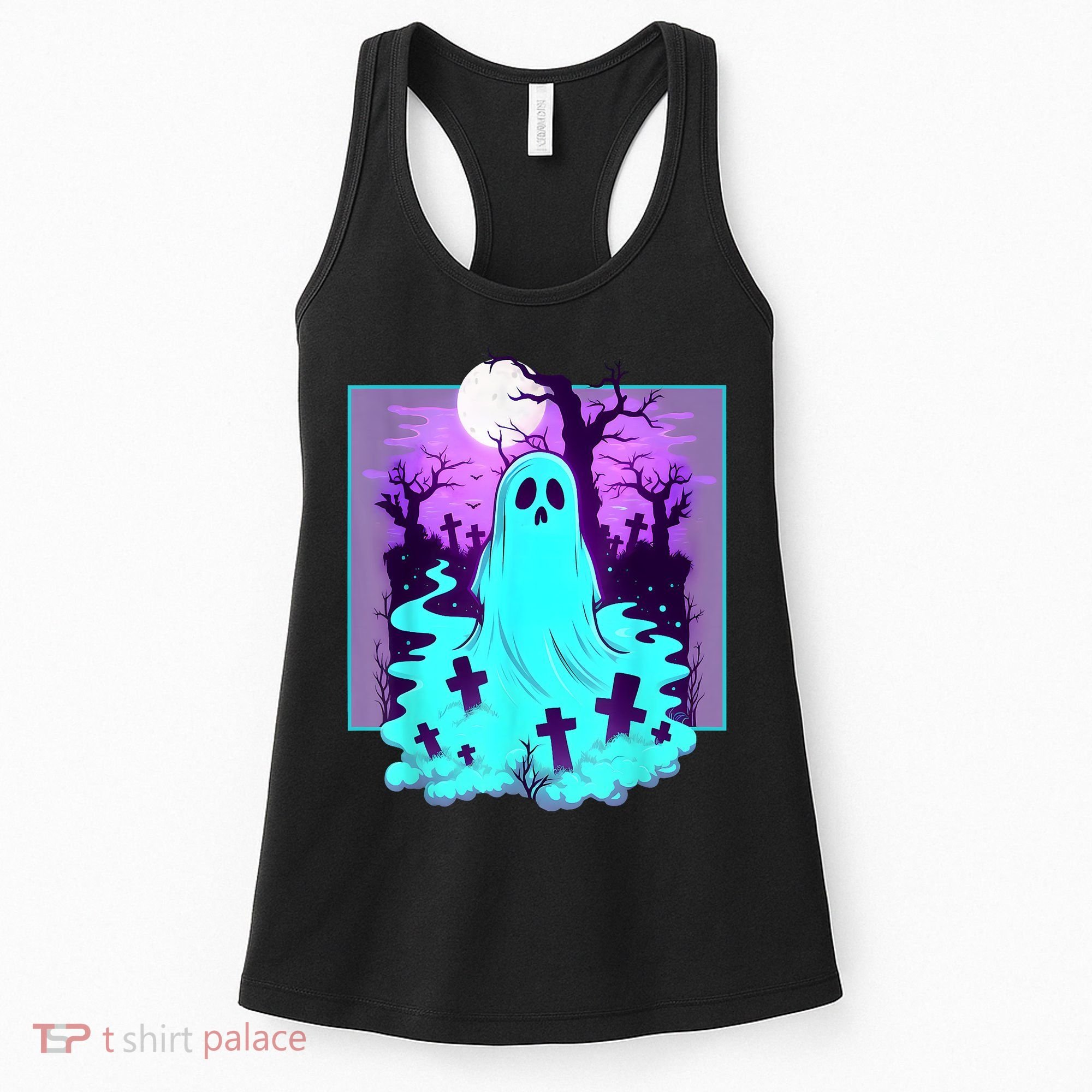 Ghost Graveyard Pastel Goth Cute Spooky Halloween Aesthetic Women's Tank Top