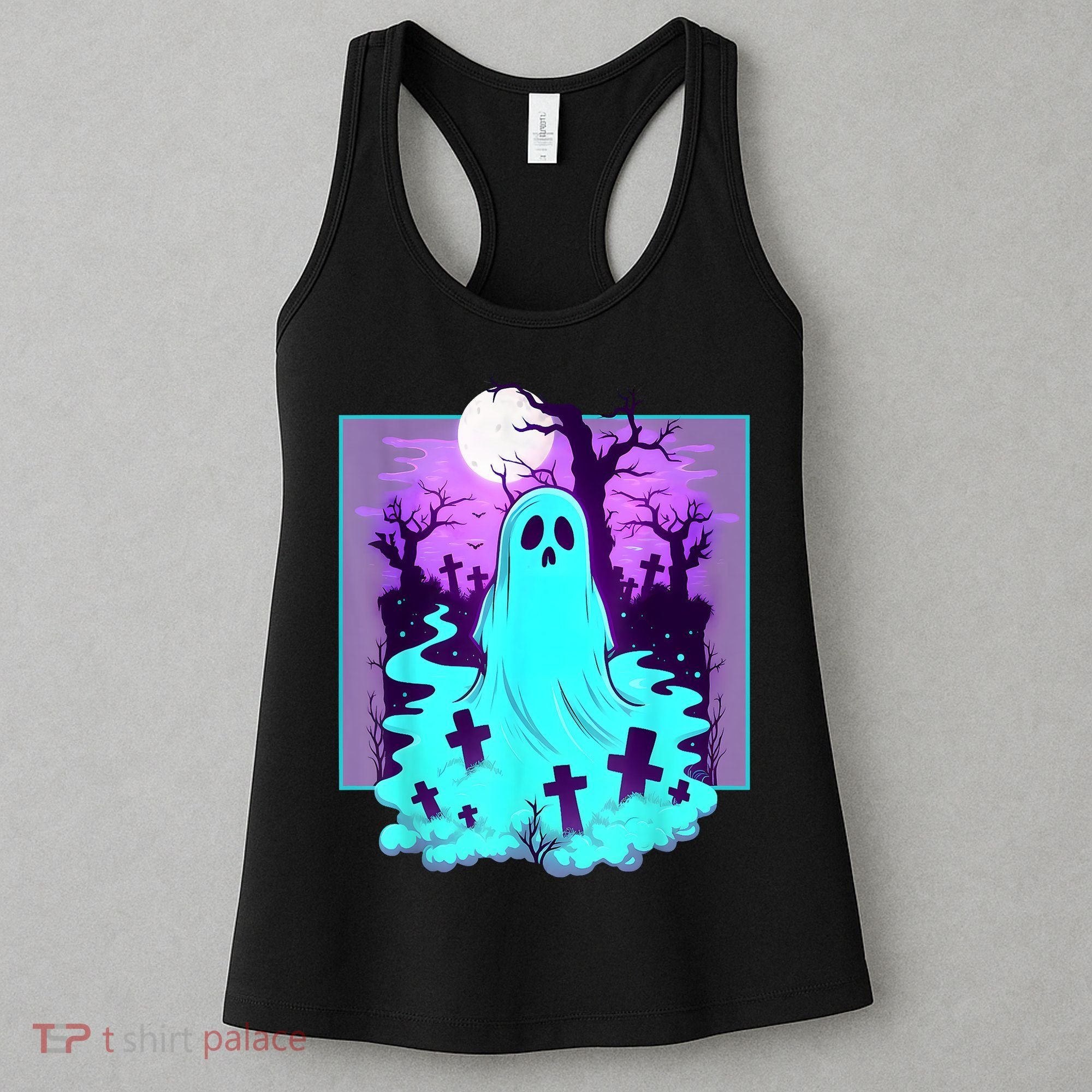 Ghost Graveyard Pastel Goth Cute Spooky Halloween Aesthetic Women's Tank Top