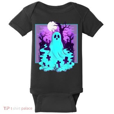 Ghost Graveyard Pastel Goth Cute Spooky Halloween Aesthetic Baby Bodysuit