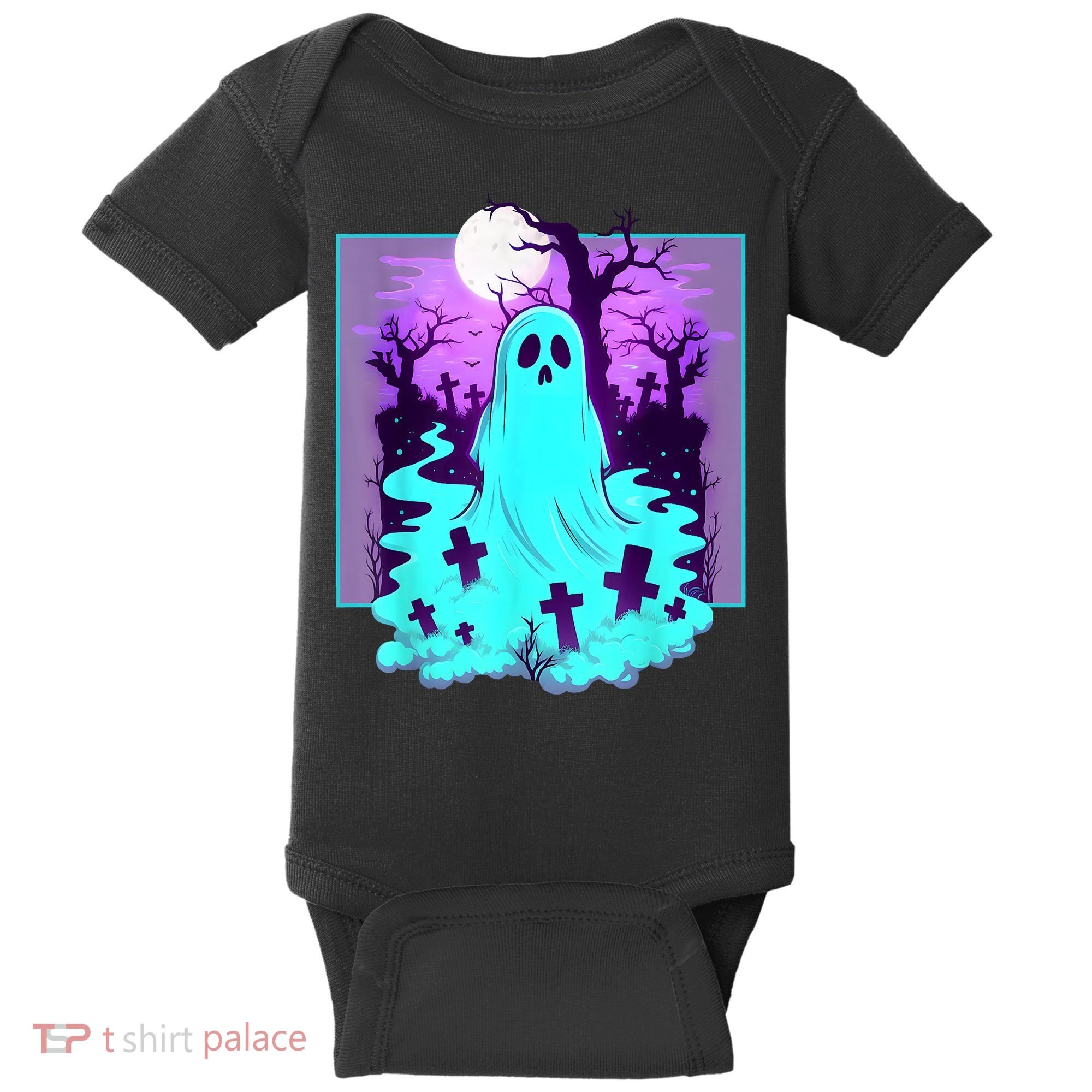 Ghost Graveyard Pastel Goth Cute Spooky Halloween Aesthetic Baby Bodysuit