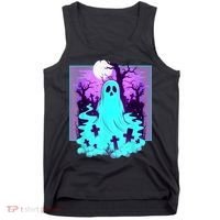 Ghost Graveyard Pastel Goth Cute Spooky Halloween Aesthetic Tank Top thumb 0