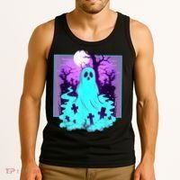 Ghost Graveyard Pastel Goth Cute Spooky Halloween Aesthetic Tank Top thumb 3