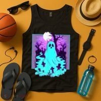 Ghost Graveyard Pastel Goth Cute Spooky Halloween Aesthetic Tank Top thumb 4