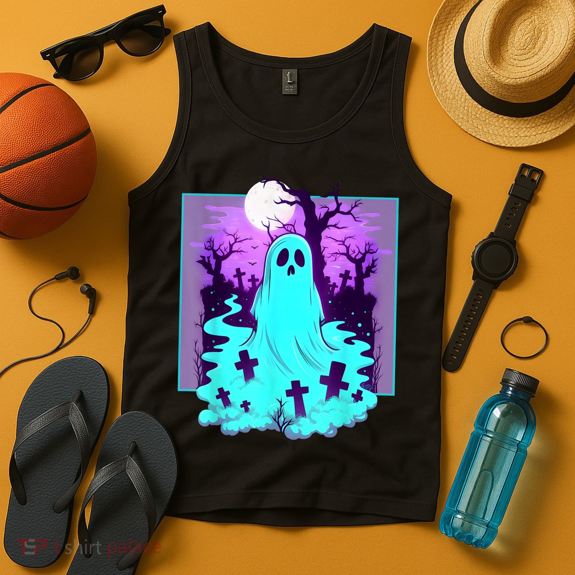Ghost Graveyard Pastel Goth Cute Spooky Halloween Aesthetic Tank Top