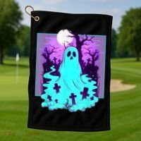 Ghost Graveyard Pastel Goth Cute Spooky Halloween Aesthetic Golf Towel thumb 1