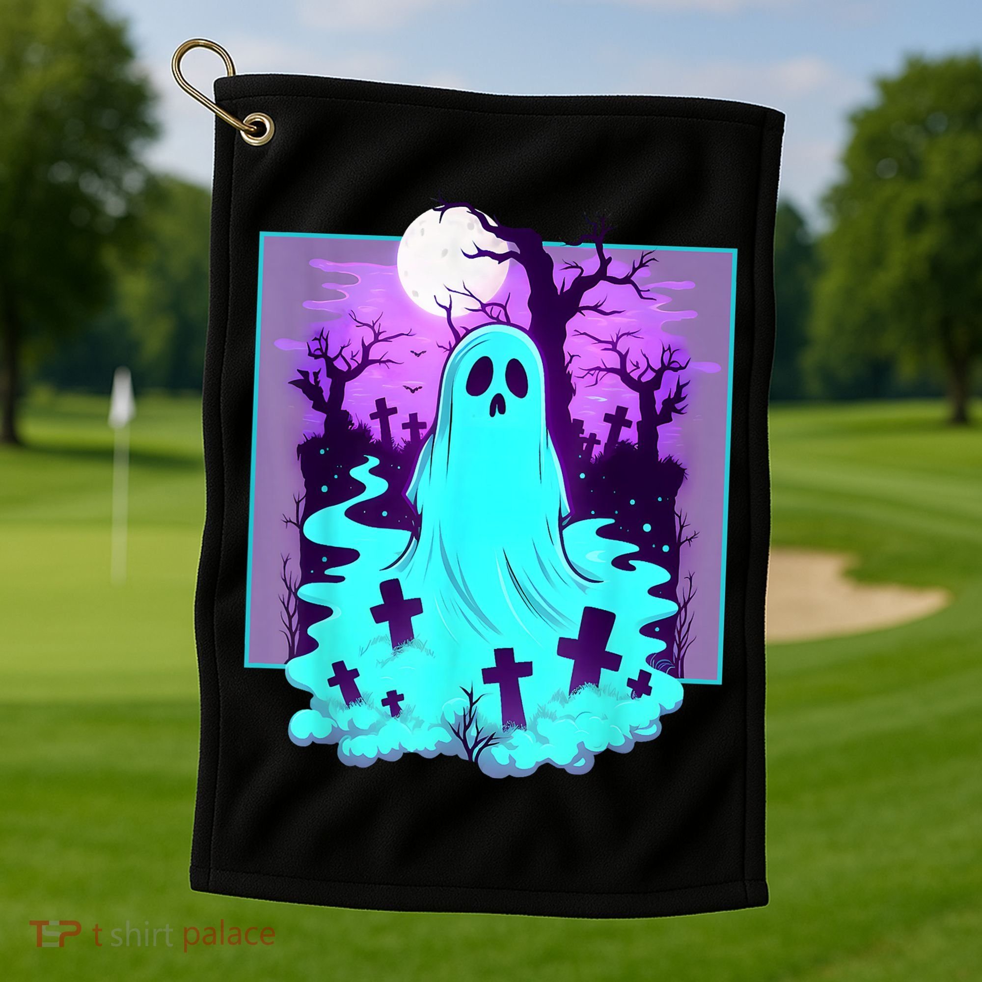 Ghost Graveyard Pastel Goth Cute Spooky Halloween Aesthetic Golf Towel