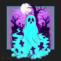 Ghost Graveyard Pastel Goth Cute Spooky Halloween Aesthetic Golf Towel thumb 3