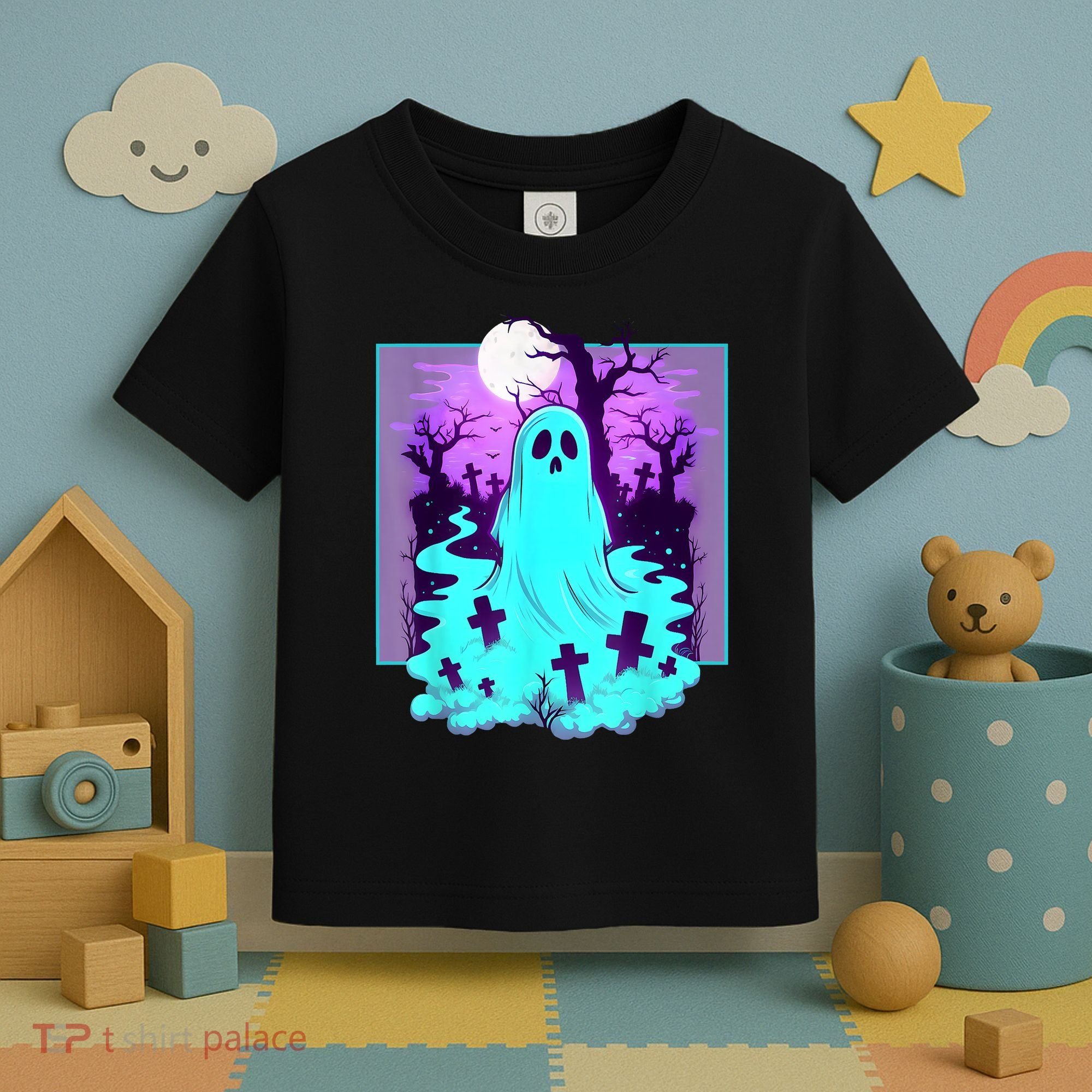 Ghost Graveyard Pastel Goth Cute Spooky Halloween Aesthetic Toddler T-Shirt