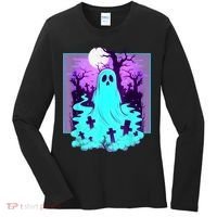 Ghost Graveyard Pastel Goth Cute Spooky Halloween Aesthetic Women's Long Sleeve Shirt thumb 0