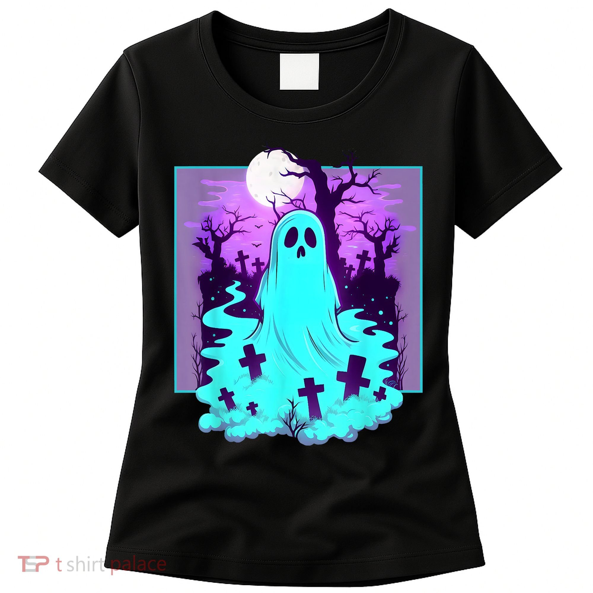 Ghost Graveyard Pastel Goth Cute Spooky Halloween Aesthetic Women's T-Shirt