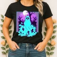 Ghost Graveyard Pastel Goth Cute Spooky Halloween Aesthetic Women's T-Shirt thumb 2
