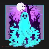 Ghost Graveyard Pastel Goth Cute Spooky Halloween Aesthetic Women's T-Shirt thumb 6