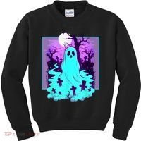 Ghost Graveyard Pastel Goth Cute Spooky Halloween Aesthetic Kids Sweatshirt thumb 0