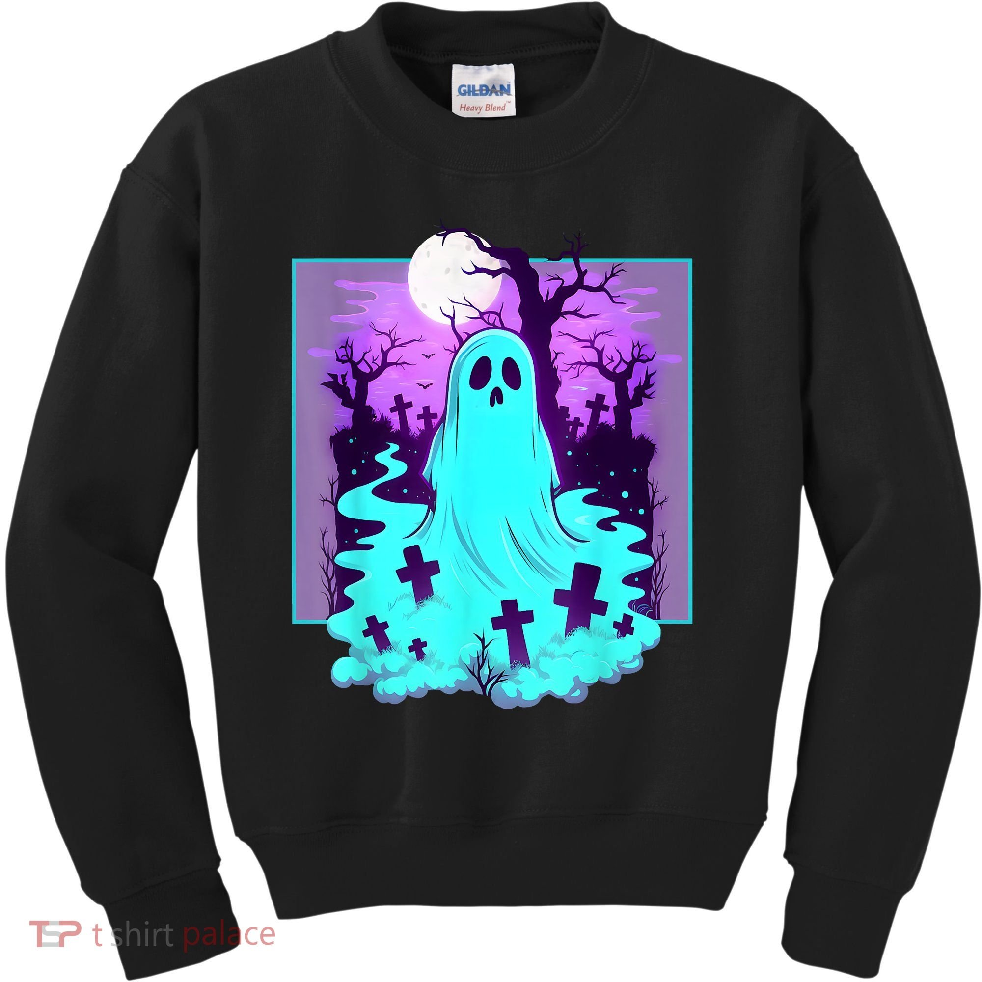 Ghost Graveyard Pastel Goth Cute Spooky Halloween Aesthetic Kids Sweatshirt