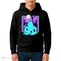 Ghost Graveyard Pastel Goth Cute Spooky Halloween Aesthetic Kids Hoodie thumb 4