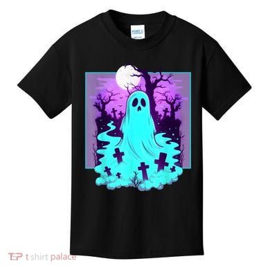 Ghost Graveyard Pastel Goth Cute Spooky Halloween Aesthetic Kids T-Shirt