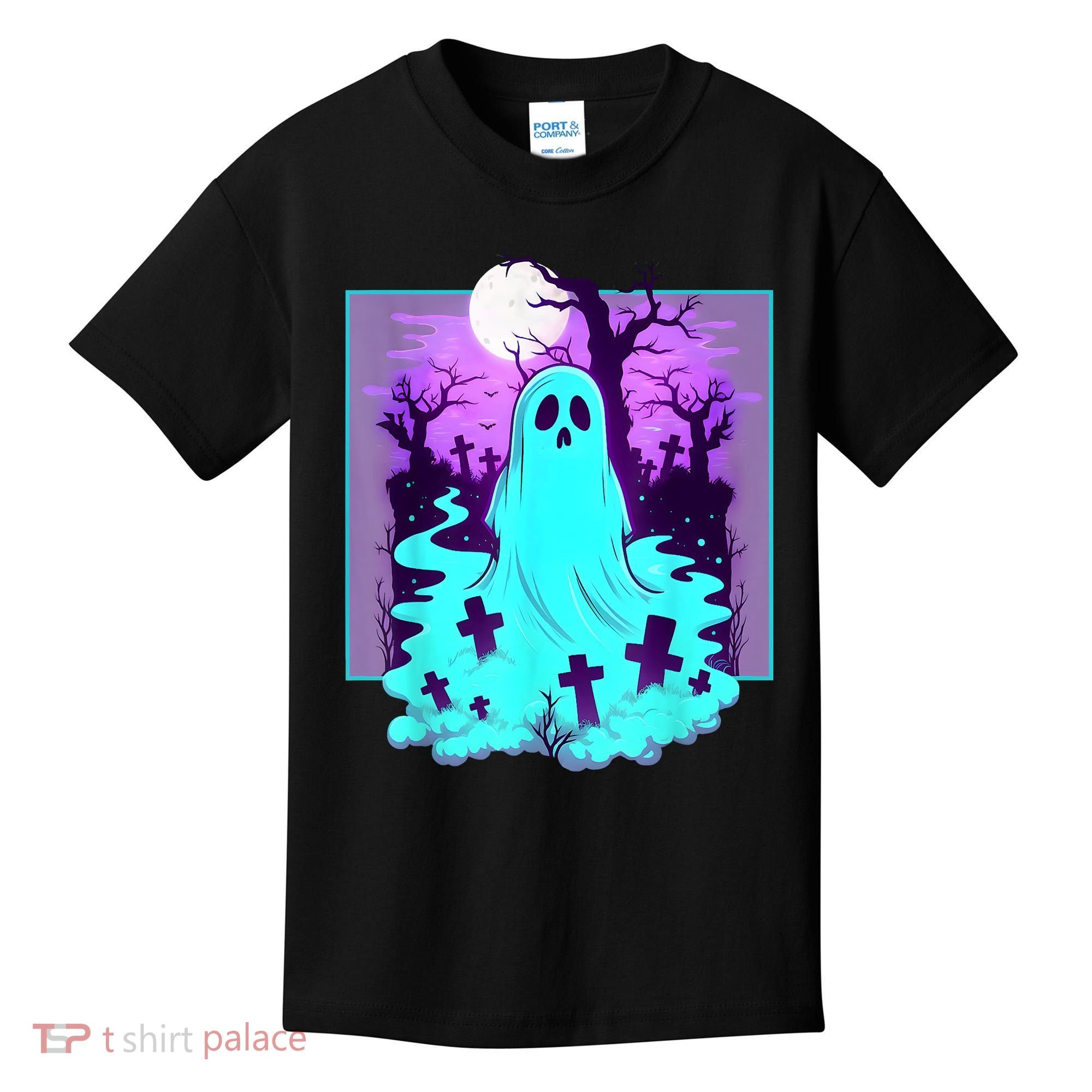 Ghost Graveyard Pastel Goth Cute Spooky Halloween Aesthetic Kids T-Shirt