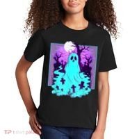 Ghost Graveyard Pastel Goth Cute Spooky Halloween Aesthetic Kids T-Shirt thumb 2