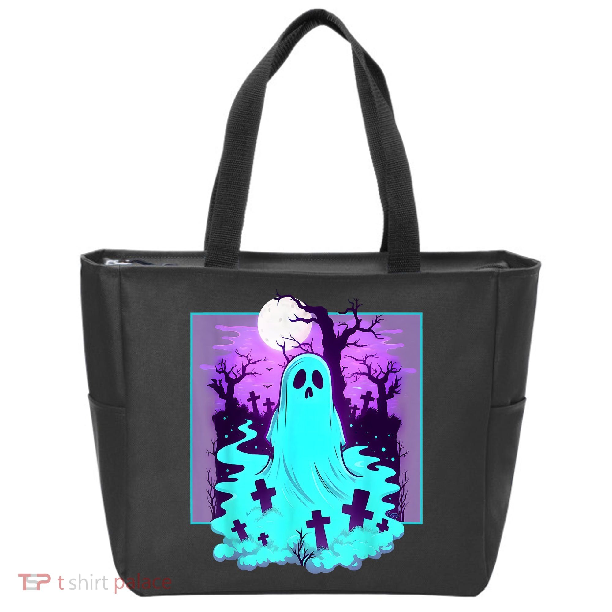 Ghost Graveyard Pastel Goth Cute Spooky Halloween Aesthetic Tote Bag