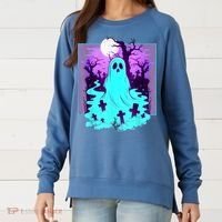 Ghost Graveyard Pastel Goth Cute Spooky Halloween Aesthetic Women's Sweatshirt thumb 0