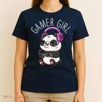 Gamer Girl Panda Gaming Pandas Video Game T-Shirt thumb 4