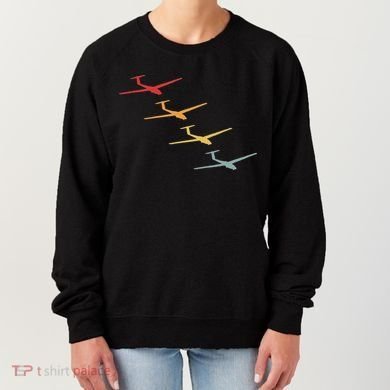 Glider Gliding Plane Retro Sailplane Flying Pilot Aviation Women's Sweatshirt