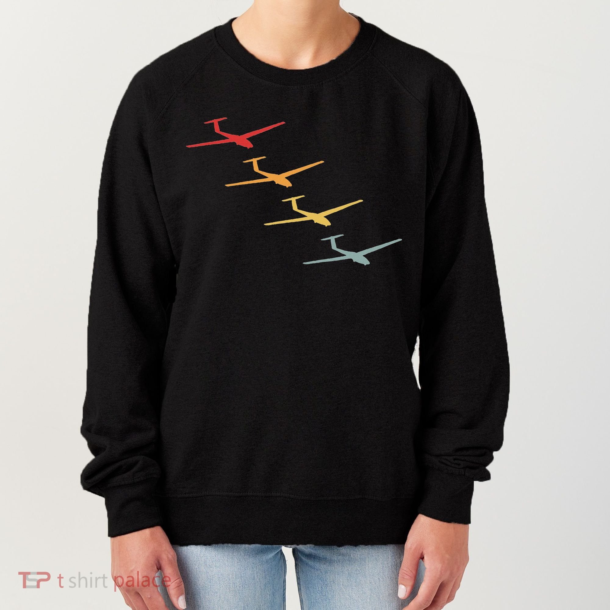 Glider Gliding Plane Retro Sailplane Flying Pilot Aviation Women's Sweatshirt