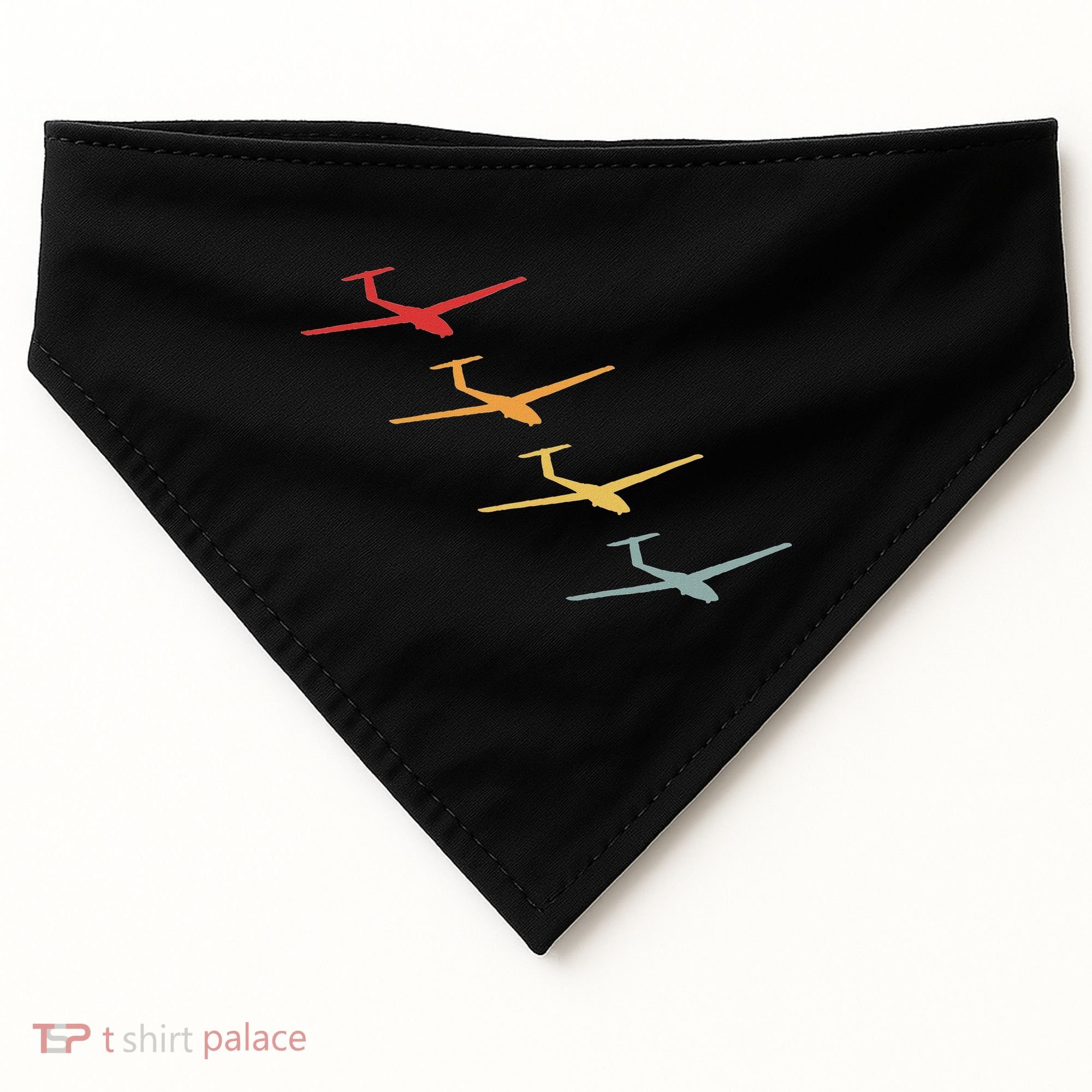 Glider Gliding Plane Retro Sailplane Flying Pilot Aviation USA-Made Doggie Bandana