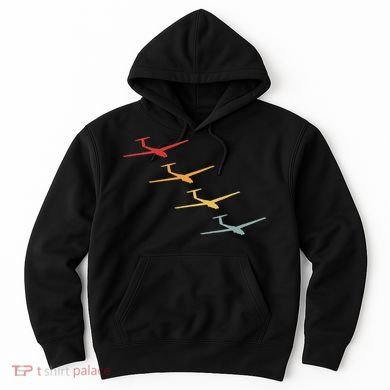 Glider Gliding Plane Retro Sailplane Flying Pilot Aviation Hoodie