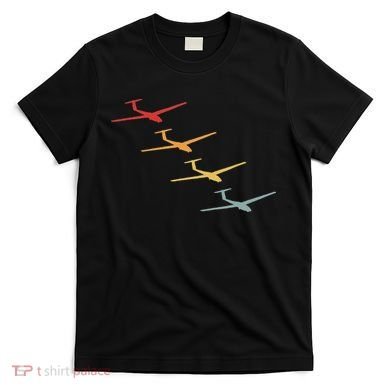 Glider Gliding Plane Retro Sailplane Flying Pilot Aviation T-Shirt