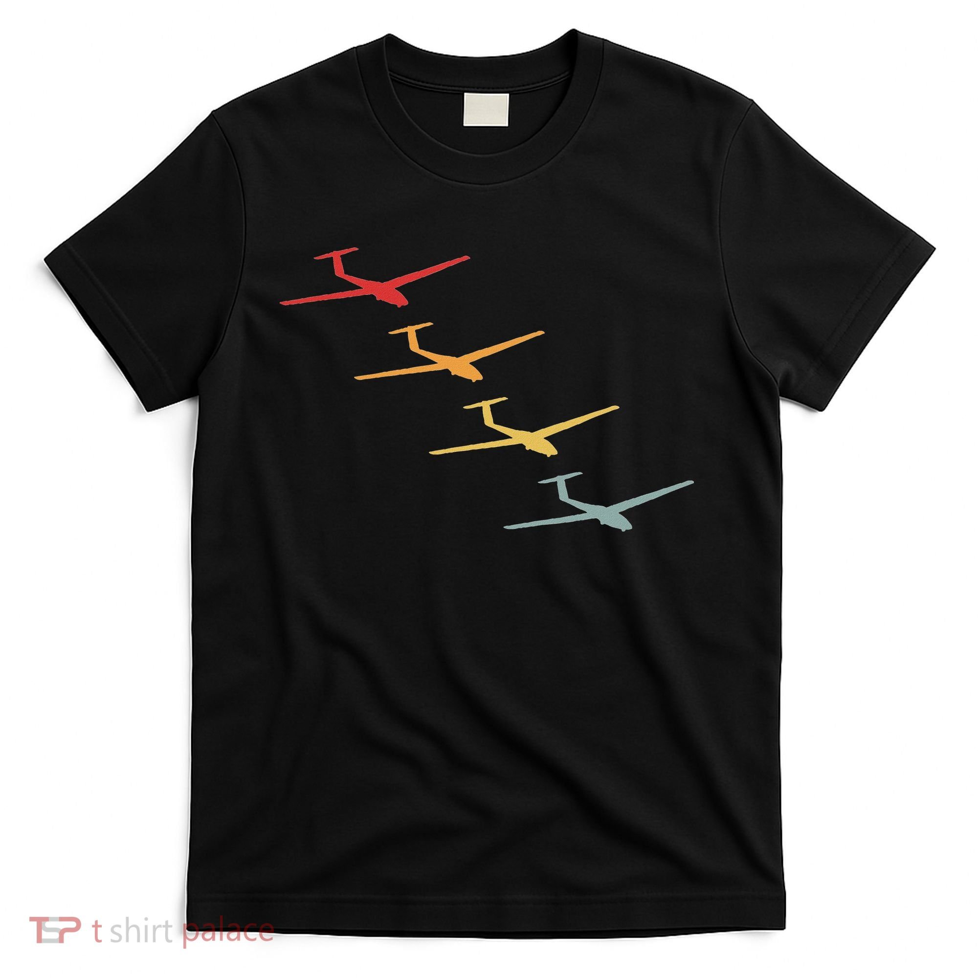 Glider Gliding Plane Retro Sailplane Flying Pilot Aviation T-Shirt
