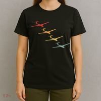 Glider Gliding Plane Retro Sailplane Flying Pilot Aviation T-Shirt thumb 4