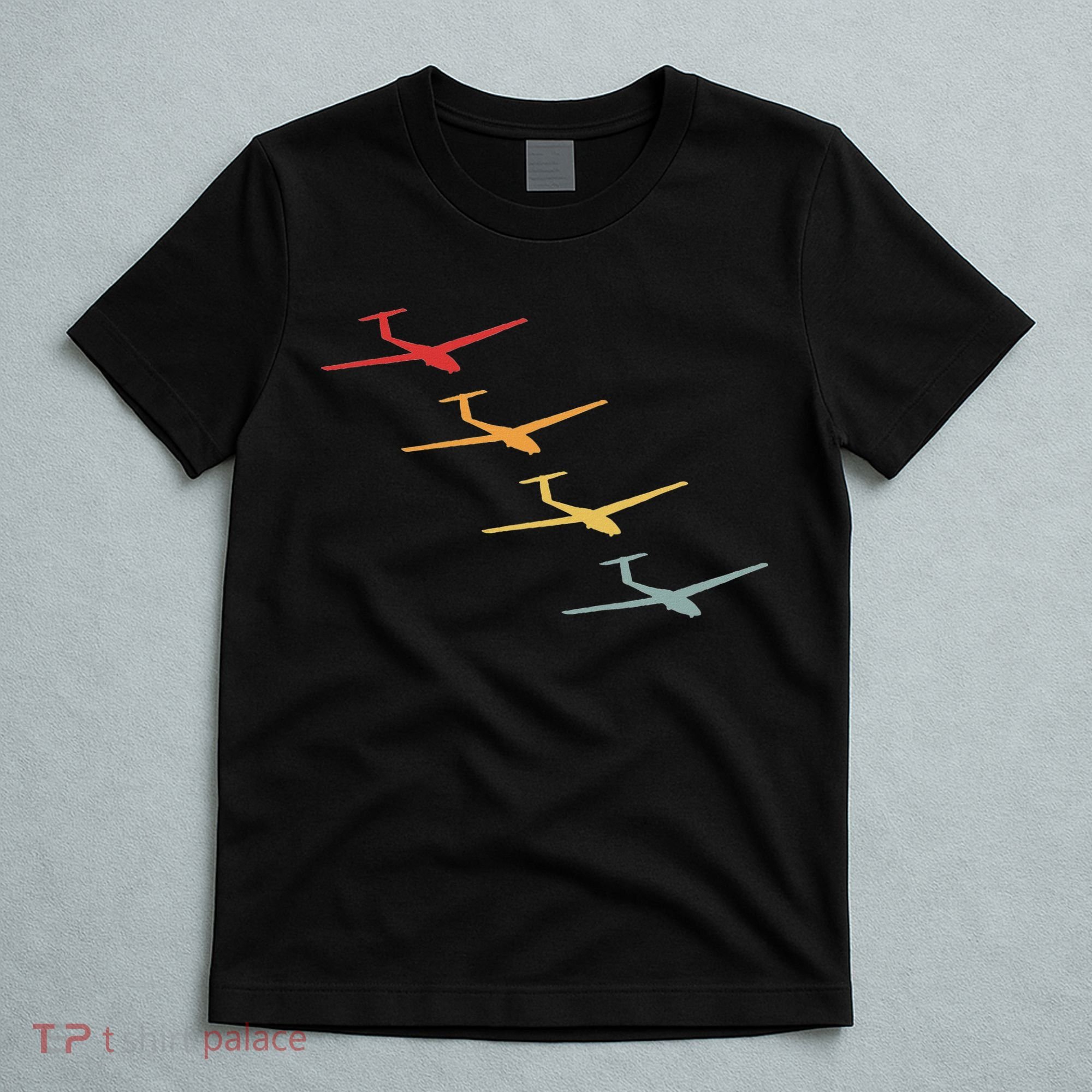 Glider Gliding Plane Retro Sailplane Flying Pilot Aviation T-Shirt
