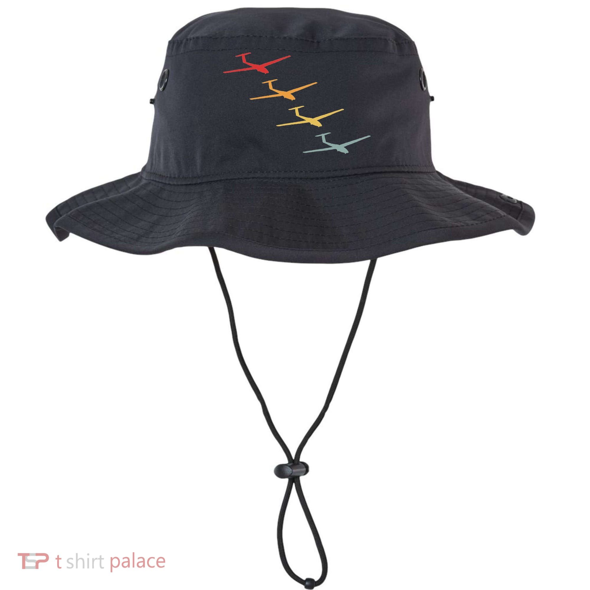 Glider Gliding Plane Retro Sailplane Flying Pilot Aviation Bucket Hat