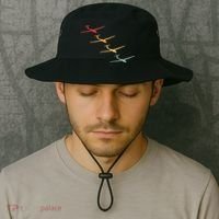 Glider Gliding Plane Retro Sailplane Flying Pilot Aviation Bucket Hat thumb 2