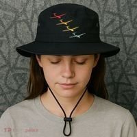 Glider Gliding Plane Retro Sailplane Flying Pilot Aviation Bucket Hat thumb 3