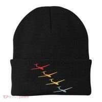 Glider Gliding Plane Retro Sailplane Flying Pilot Aviation Beanie thumb 0
