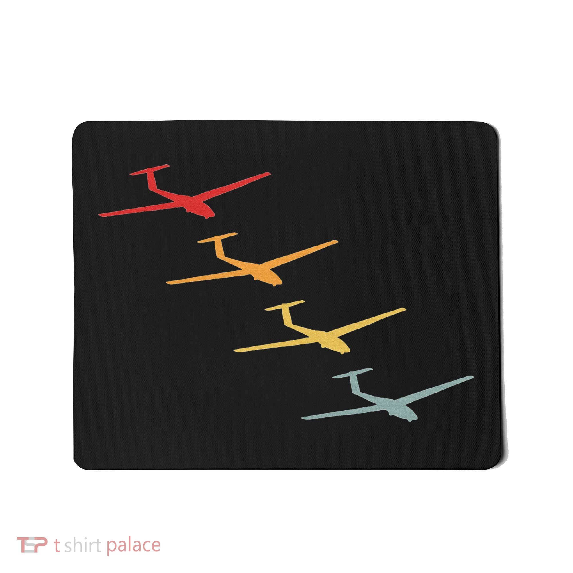 Glider Gliding Plane Retro Sailplane Flying Pilot Aviation Mousepad