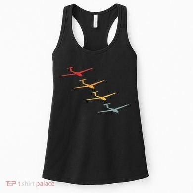 Glider Gliding Plane Retro Sailplane Flying Pilot Aviation Women's Tank Top