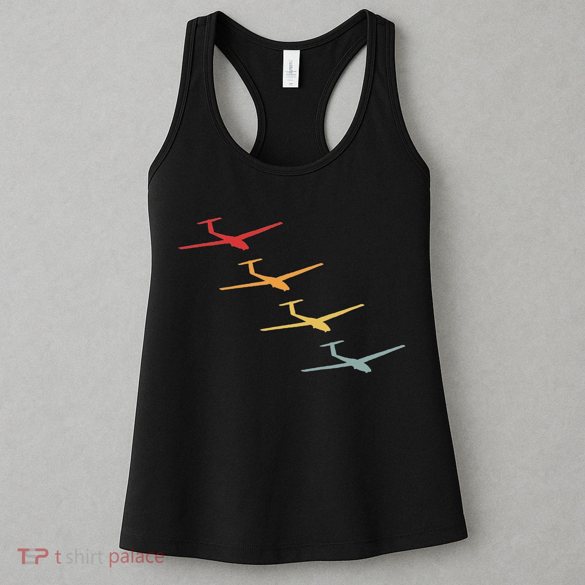 Glider Gliding Plane Retro Sailplane Flying Pilot Aviation Women's Tank Top