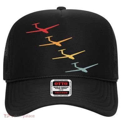 Glider Gliding Plane Retro Sailplane Flying Pilot Aviation Hat