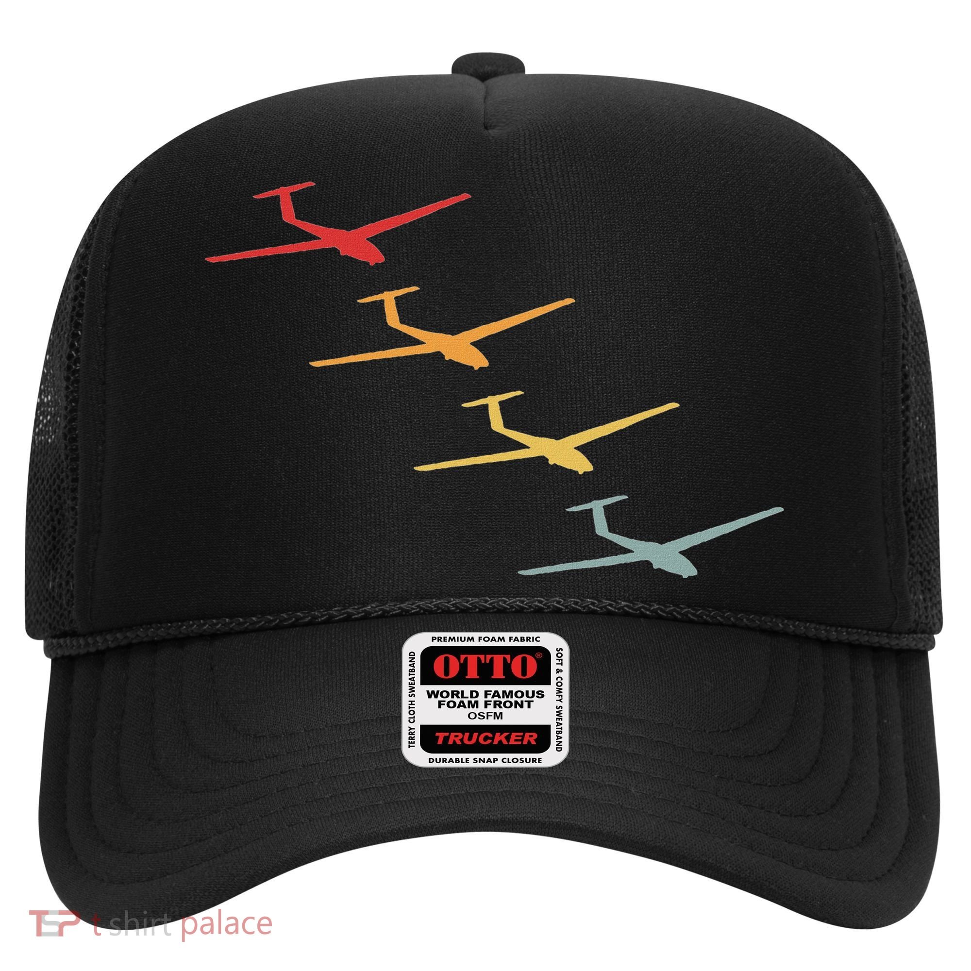 Glider Gliding Plane Retro Sailplane Flying Pilot Aviation Hat