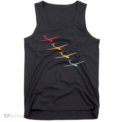 Glider Gliding Plane Retro Sailplane Flying Pilot Aviation Tank Top
