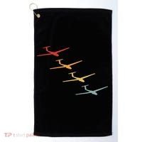 Glider Gliding Plane Retro Sailplane Flying Pilot Aviation Golf Towel thumb 0