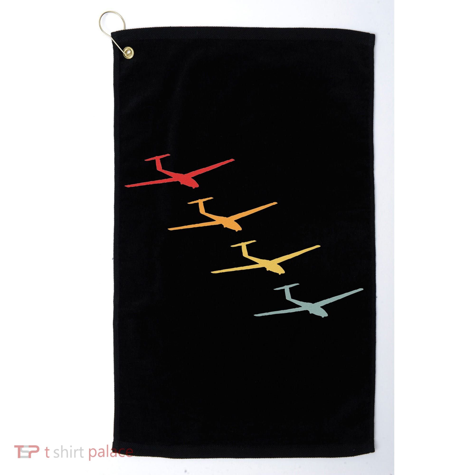 Glider Gliding Plane Retro Sailplane Flying Pilot Aviation Golf Towel