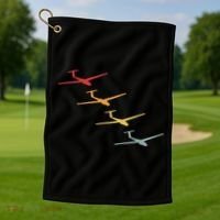 Glider Gliding Plane Retro Sailplane Flying Pilot Aviation Golf Towel thumb 1
